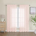 Furman Blush Sheer Curtains, 72 inches Long 2 Panels Set, Light Filtering Top by OWENIE
