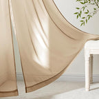 MIULEE Brown Sheer Curtains 90 Inches Long 4 Panels 54 x 90 Inches | Light - Image 6