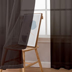 Simplebrand Chocolate Short Sheer Curtains 45 Inch Length - Image 4