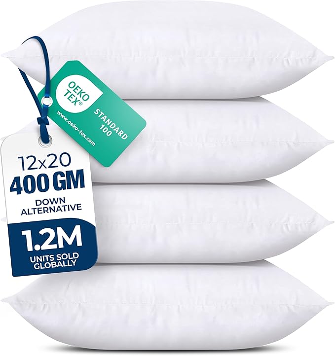 Utopia Bedding Throw Pillows, Decorative 12x20 Pillow Inserts by UTOPIABEDDING