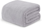 Exclusivo Mezcla Soft Waffle Fleece Bed Blanket Twin XL Size, Light Gray | by ExclusivoMezcla
