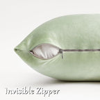 GIGIZAZA Sage Green Velvet Throw Pillow Covers 16x16 Pack of 2 | Decorative - Image 4