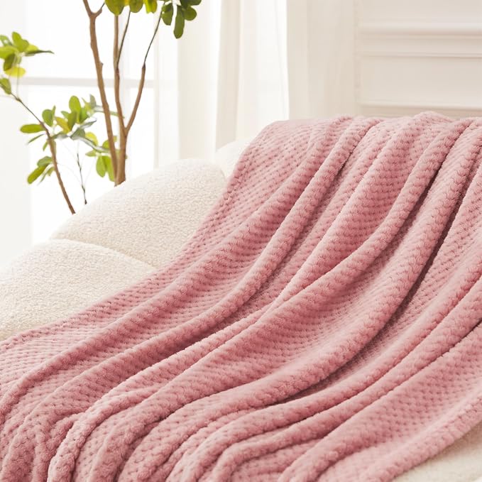 Exclusivo Mezcla Soft Waffle Fleece Bed Blanket King Size, Cozy Flannel - Image 5