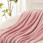 Exclusivo Mezcla Soft Waffle Fleece Bed Blanket Twin XL Size, Cozy Fluffy Design - Image 5
