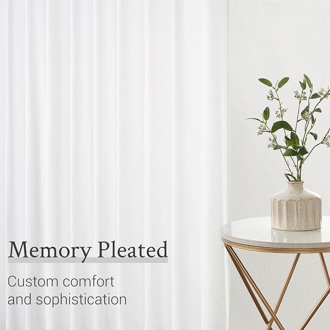 Topfinel 108 Inches Long Pinch Pleated Semi Sheer Curtains - Image 4