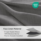 Curtains, Dark Gray, 2 Panels, Linen Textured Look, Thermal Insulated, Full - Image 4