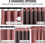 MIULEE Velvet Curtains 50W x 90L 2 Panels Dusty Rose Blackout Curtains | Luxury - Image 2