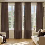 MIULEE Chocolate Sheer Curtains 84 Inches Long 4 Panels 42 x 84 Inches | Light by MIULEE