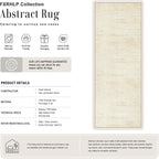 2x5 Washable Runner Rug：Modern Abstract Kitchen Soft Carpet Beige | - Image 2