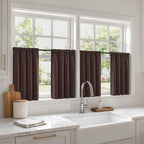 MIULEE Set of 4 Dark Brown 45 Inch Short Blackout Kitchen Window Curtains | by MIULEE