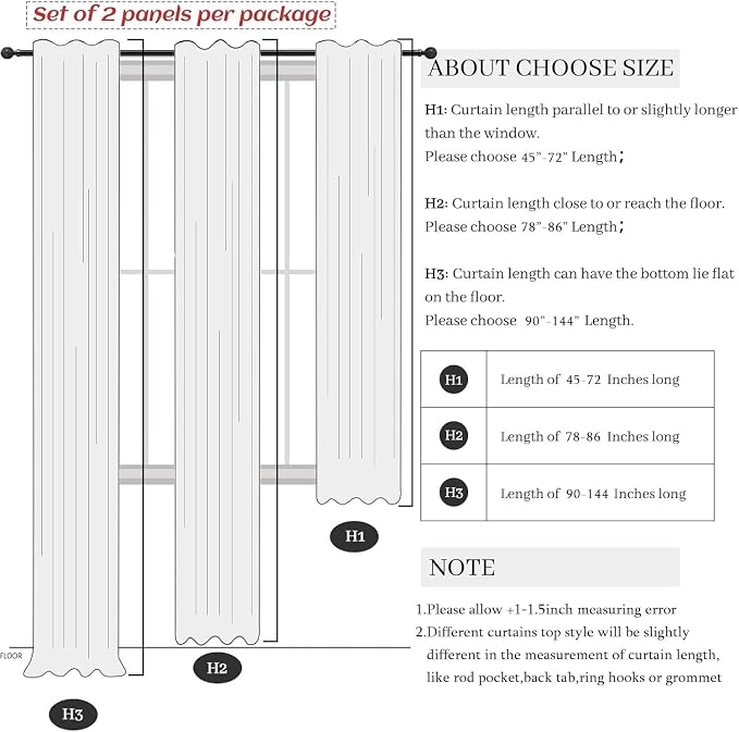 Natural Linen Curtains 45 Inch Length - Image 7