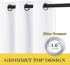 NICETOWN White Room Darkening Curtain 63 inches Long - Image 2