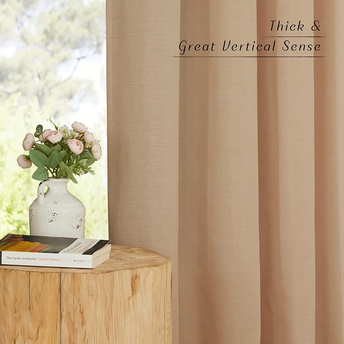 NICETOWN Rustic Linen 102 inch Long Curtains - Image 5