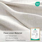 Linen Textured Total Blackout Sliding Door Curtains 84 Inches Long, Thermal - Image 7