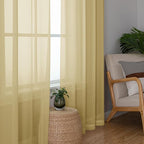 Simplebrand Gold Sheer Curtains, 2 Panels Set - Image 7