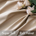 MIULEE Velvet Curtains 52x72 inches 2 Panels Camel Beige Blackout Curtains | - Image 4