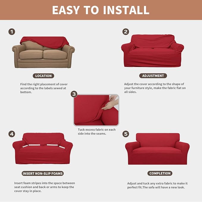 Easy-Going 100% Waterproof Couch Cover, 3 Cushion Oversized Sofa Cover | - Image 5