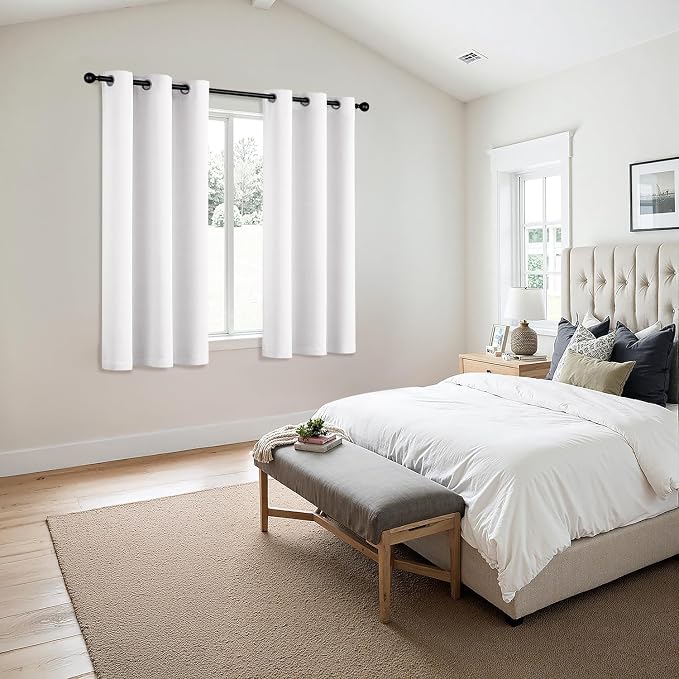 MIULEE Blackout Curtains for Bedroom 2 Panels 40 x 45 Inch Long Pure White | - Image 6