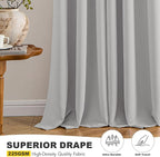MIULEE Blackout Curtains for Bedroom 2 Panels 40 x 54 Inch Long Silver | - Image 5