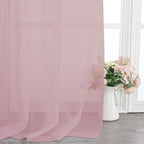 Chyhomenyc Blush Pink Sheer Curtains 120 Inches Long - Image 7