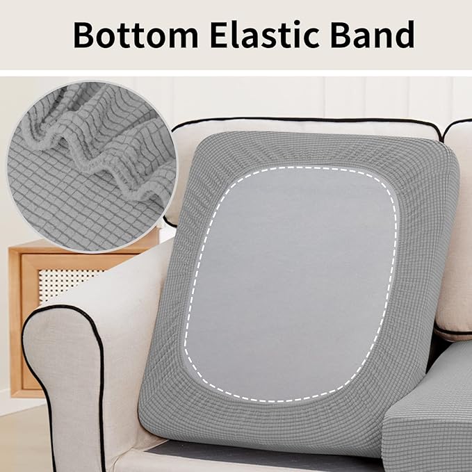 Easy-Going Stretch 2 Pieces Loveseat Couch Cushion Cover - Image 4
