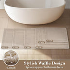 RESARE Waffle Bath Mat for Bathroom Non Slip Bathroom Rugs 20x32 Pale Beige | - Image 5