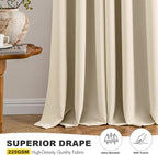 MIULEE Blackout Curtains for Bedroom 2 Panels 40 x 72 Inch Long Cream Beige | - Image 5