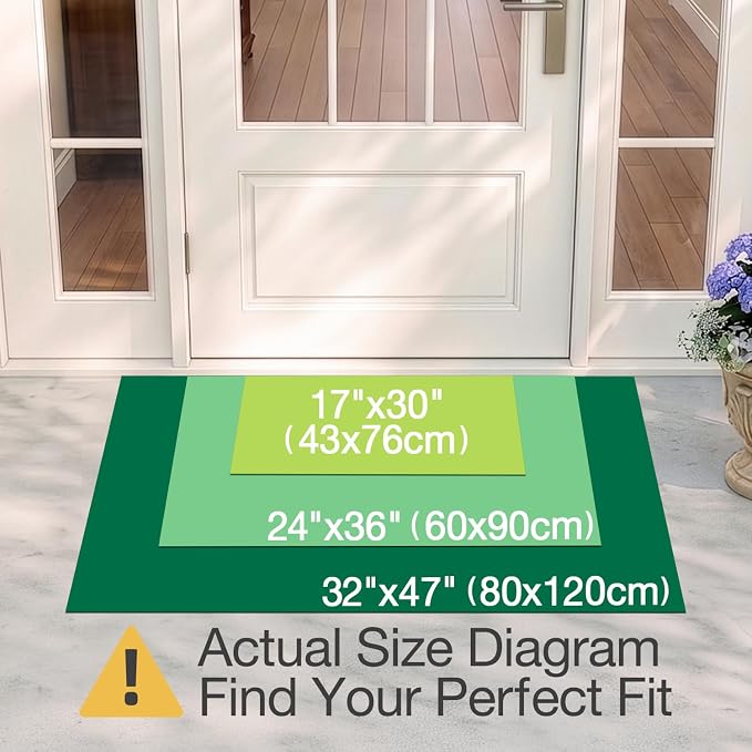 LUMI Outside Welcome Door Mat 17x30, Non-Slip Durable Rubber Easy Clean | Bee - Image 2