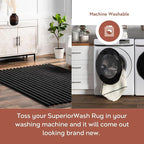 nuLOOM Kai Charcoal Striped Washable Runner Rug - Image 2