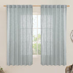 Faux Linen Curtains 63 inches Long by LAMIT