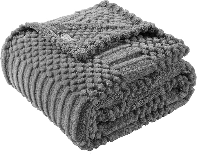 90x90 Inch Grey Queen Large Blanket by LUSSENAHOME