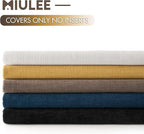 MIULEE Aqua Green Chenille Couch Throw Pillow Covers, 18x18 | Set of 2 - Image 6