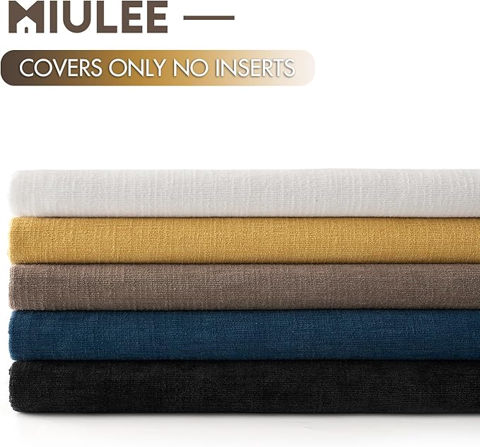 MIULEE White Chenille Couch Throw Pillow Covers, 20x20 | Set of 2, Soft - Image 6