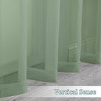 Chyhomenyc Sage Green Sheer Curtains 108 Inches Long - Image 6
