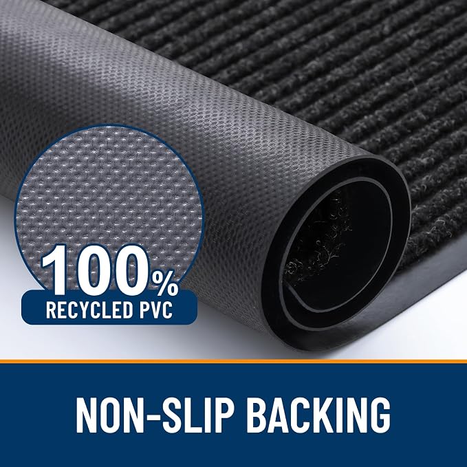 OLANLY 2-Pack Front Door Mats 71x47, Waterproof Heavy-Duty Doormats | Off-Black - Image 3