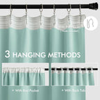 MIULEE Aqua Back Tab Blackout Curtains 52x72 Inches Long 2 Panels Set | Rod - Image 3