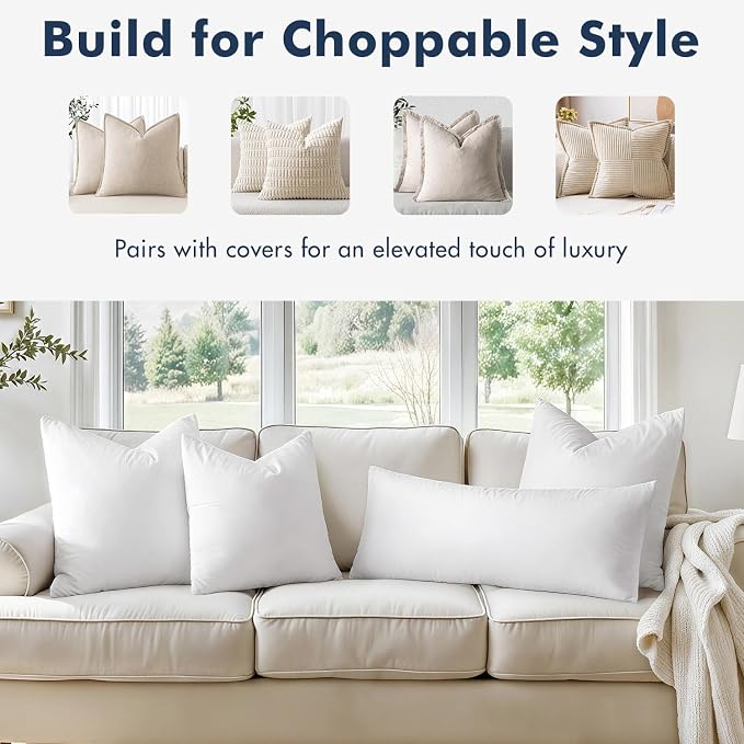 MIULEE 26x26 Euro Pillow Inserts, Double-Layer Down-Proof Cotton Cover - Image 4