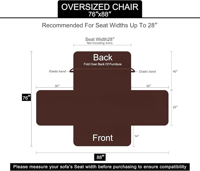 U-NICE HOME Reversible Oversized 28''Chair Covers, Huntergreen/Sage | Armchair - Image 6