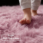 Amdrebio Mauve Pink Big Round Fuzzy Rug 6Ft - Image 3
