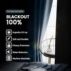 SimpleHome Stone Blue 100% Blackout Curtains Room Darkening Living Room 96L | - Image 3