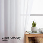Simplebrand White Sheer Curtains, 2 Panels Set - Image 5