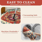 SERISSA 5ft Washable Non Slip Round Boho Area Rug - Image 3