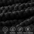 BEDELITE Black Queen Blanket for Bed, Soft Cozy Gifts for Women, 90 * 90 | 3D - Image 3