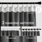 MIULEE Grey Back Tab Blackout Curtains 52x84 Inch Length 2 Panels Set | Rod - Image 3
