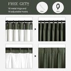 Pinch Pleated Linen Curtains 100% Blackout 63 Inches Long - Image 8
