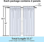 Simplebrand Rod Pocket Top Solid Voile Sheer Curtains - Image 8
