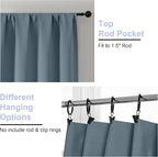 Simplebrand Ava Stone Blue Short Blackout Curtains - Image 4