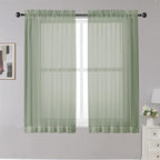 Sheer Curtains Sage Green, Light Filtering by OWENIE