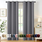 MIULEE Blackout Curtains for Bedroom 2 Panels 40 x 84 Inch Long Light Gray | by MIULEE