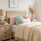 decorUhome Fall Faux Fur Throw Pillow Covers 22x22 Set of 2 Aqua | Decorative - Image 8